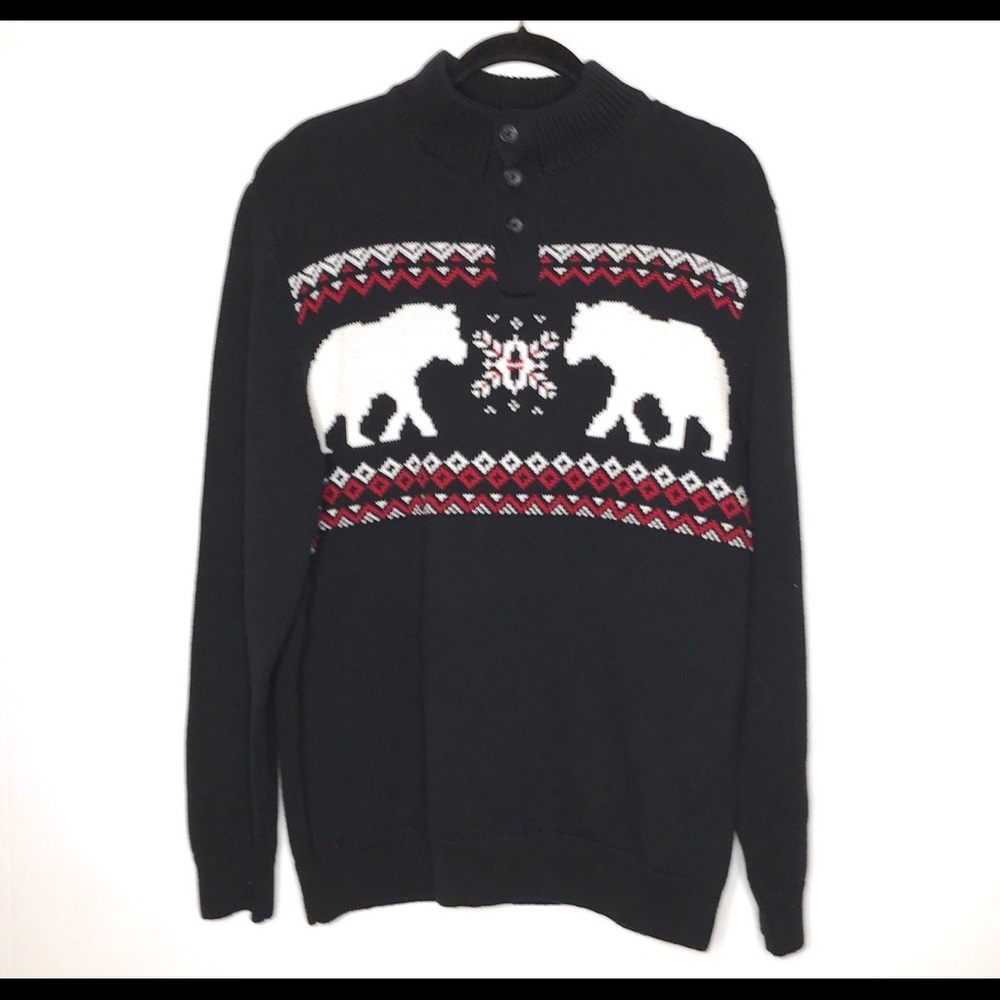 Chaps Intarsia Knit Fair Isle Sweater-NWT-Size L